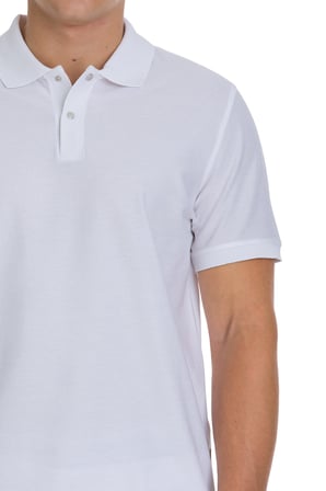 Beyaz Regular Fit 100% Pamuk Polo Yaka  Merserize Tişört | M