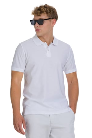 Beyaz Regular Fit 100% Pamuk Polo Yaka  Merserize Tişört | S