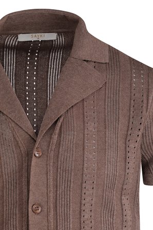 Vizon Regular Fit Apaş Yaka Gömlek Tişört | L