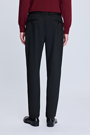 Siyah Dinamik Fit Desenli Yandan Cepli Casual Jogger Pantolon | 46