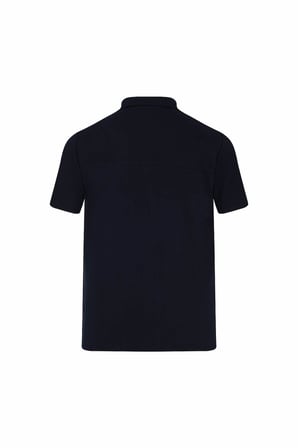 Lacivert Regular Fit Apaş Yaka Keten Gömlek | M
