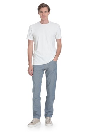 Beyaz Regular Fit Bisiklet Yaka Tişört | S
