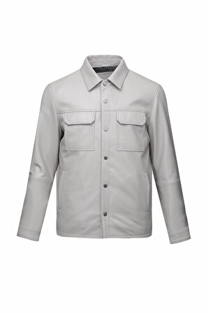 Taş Regular Fit Bebe Yaka 100% Hakiki Deri Mont | L