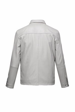 Taş Regular Fit Bebe Yaka 100% Hakiki Deri Mont | L