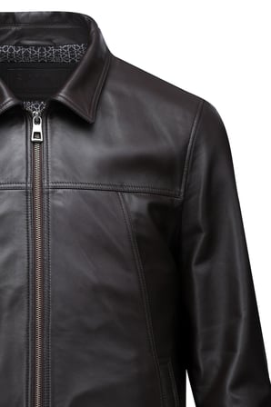 Kahverengi Regular Fit Bebe Yaka 100% Hakiki Deri Mont | L