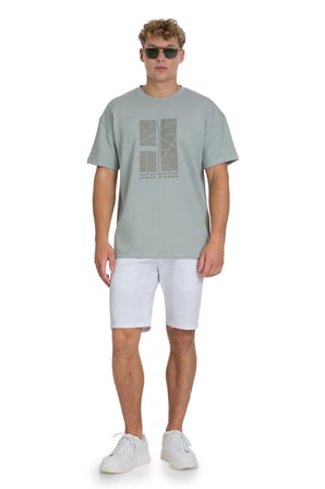 Gri Regular Fit Bisiklet Yaka Oversize Tişört | S