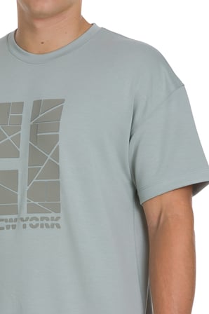 Gri Regular Fit Bisiklet Yaka Oversize Tişört | S