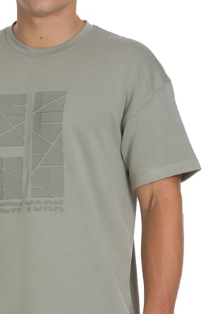 Haki Regular Fit Bisiklet Yaka Oversize Tişört | M