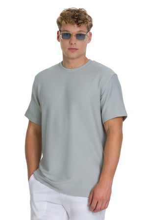 Gri Regular Fit Bisiklet Yaka Basic Tişört | M