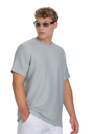 Gri Regular Fit Bisiklet Yaka Basic Tişört | M