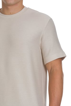 Ekru Regular Fit Bisiklet Yaka Basic Tişört | XL