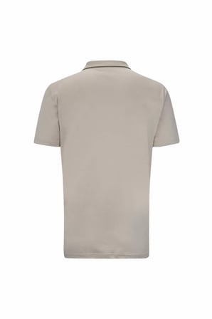 Bej Regular Fit 100% Pamuk Polo Yaka Merserize Tişört | M