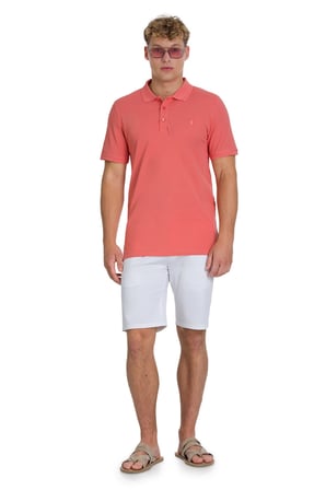 Pembe Regular Fit 100% Pamuklu Polo Yaka Tişört | L