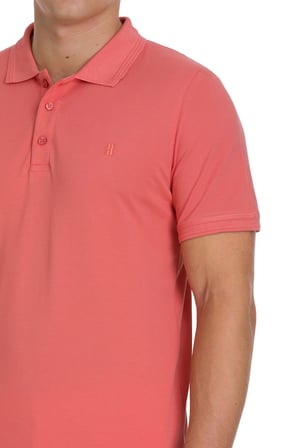Pembe Regular Fit 100% Pamuklu Polo Yaka Tişört | L