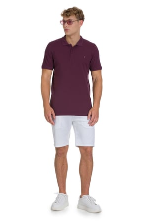 Mor Regular Fit 100% Pamuklu Polo Yaka Tişört | XXL