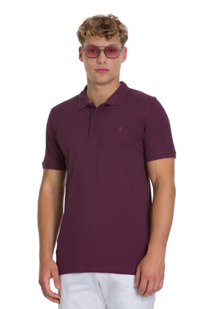 Mor Regular Fit 100% Pamuklu Polo Yaka Tişört | XXL