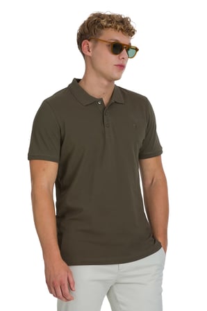 Haki Regular Fit 100% Pamuklu Polo Yaka Tişört | M