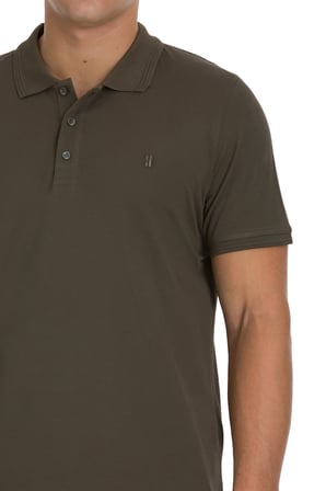 Haki Regular Fit 100% Pamuklu Polo Yaka Tişört | M