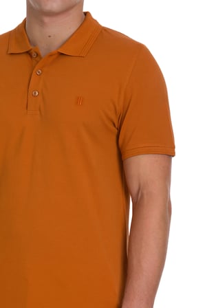 Kahverengi Regular Fit 100% Pamuklu Polo Yaka Tişört | 3XL