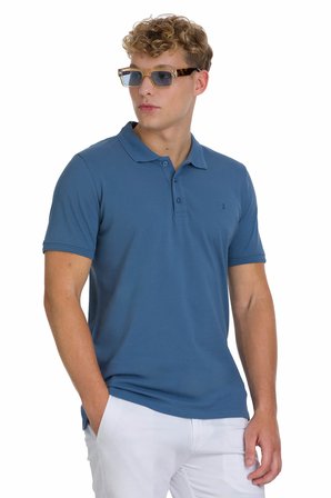 indigo Regular Fit 100% Pamuklu Polo Yaka Tişört | L