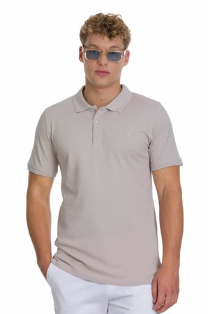 Ekru Regular Fit 100% Pamuklu Polo Yaka Tişört | M