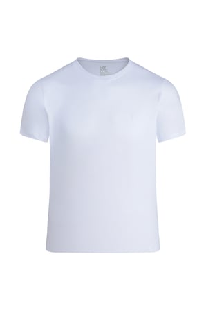 Beyaz Regular Fit Bisiklet Yaka Pamuklu Tişört | M