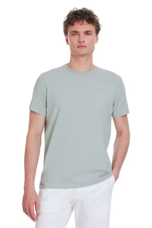 Gri Regular Fit Bisiklet Yaka Pamuklu Tişört | XL
