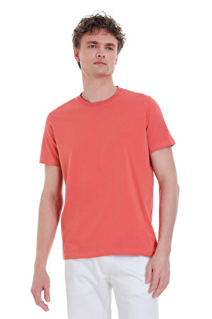 Kiremit Regular Fit Bisiklet Yaka Pamuklu Tişört | XL
