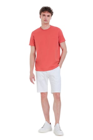 Kiremit Regular Fit Bisiklet Yaka Pamuklu Tişört | XXL