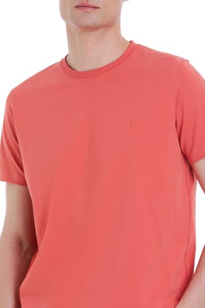 Kiremit Regular Fit Bisiklet Yaka Pamuklu Tişört | XXL