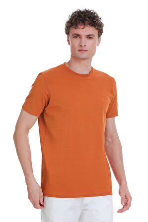 Tarçın Regular Fit Bisiklet Yaka Pamuklu Tişört | XL