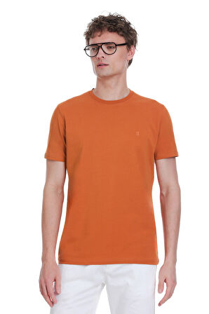 Tarçın Regular Fit Bisiklet Yaka Pamuklu Tişört | XL