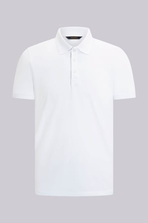 Beyaz Regular Fit Polo Yaka Pamuklu Tişört | L