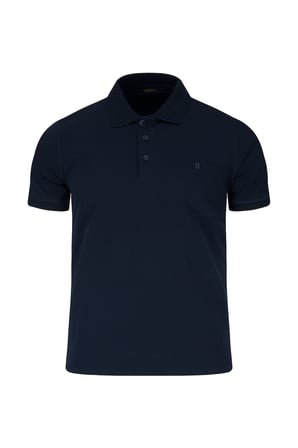 Lacivert Regular Fit Polo Yaka Pamuklu Tişört | S