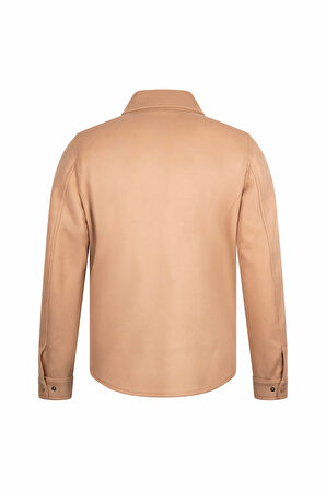 Camel Regular Fit Bebe Yaka Yünlü Kaşe Mont | M