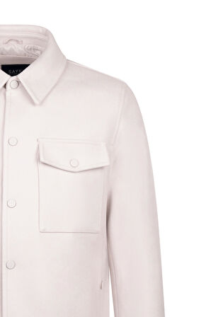 Taş Regular Fit Bebe Yaka Yünlü Kaşe Mont | M