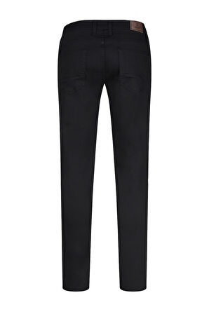 Siyah Rahat Kesim Fit 5 Cep Kanvas Pantolon | 36