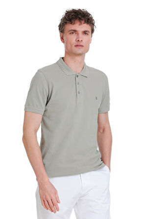 Haki Regular Fit 100% Pamuk Polo Yaka Tişört | L