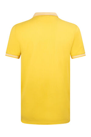 Sarı Regular Fit 100% Pamuklu Polo Yaka Tişört | L