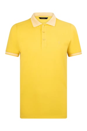 Sarı Regular Fit 100% Pamuklu Polo Yaka Tişört | M