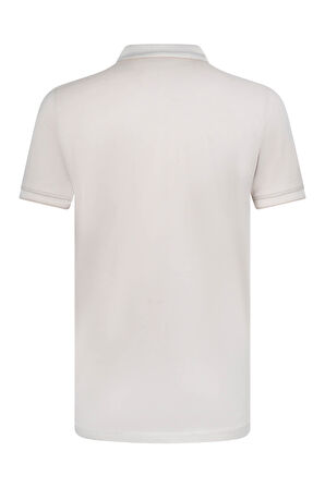Ekru Regular Fit 100% Pamuklu Polo Yaka Tişört | L