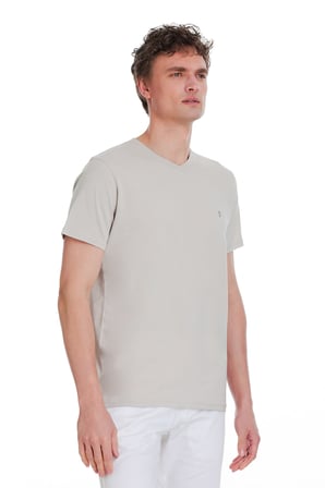 Taş Regular Fit 100% Pamuk V Yaka Tişört | M