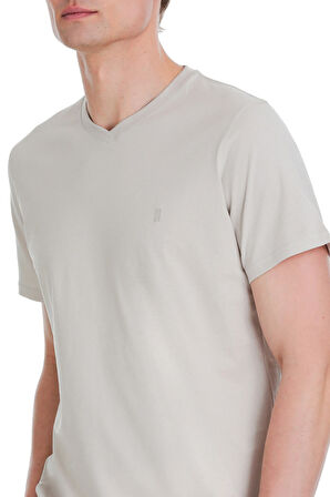 Taş Regular Fit 100% Pamuk V Yaka Tişört | XL