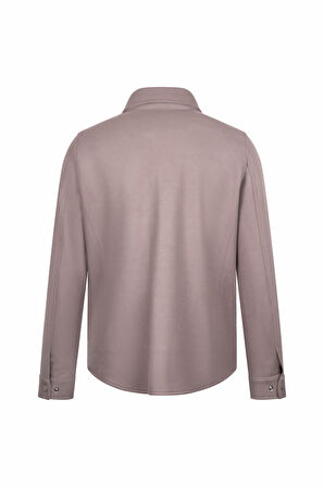 Vizon Regular Fit Bebe Yaka Yünlü Kaşe Mont | XXL