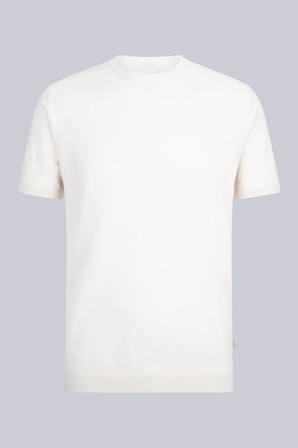 Ekru Regular Fit  Bisiklet Yaka Rayon Tişört | XL