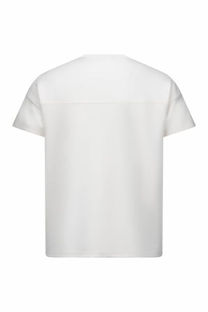 Beyaz Regular Fit Bisiklet Yaka Oversize Tişört | L