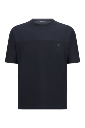 Lacivert Regular Fit Bisiklet Yaka Oversize Tişört | M