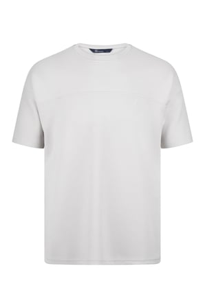 Gri Regular Fit Bisiklet Yaka Oversize Tişört | S