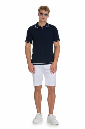 Lacivert Regular Fit Polo Yaka Rayon Tişört | 3XL