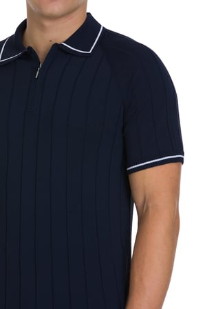 Lacivert Regular Fit Polo Yaka Rayon Tişört | L